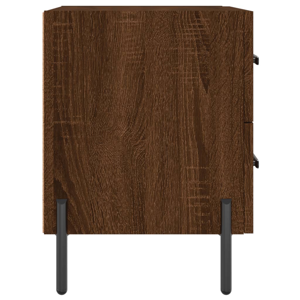 Nachtkastjes 2 st 40x35x47,5 cm bewerkt hout bruin eikenkleur is nu te koop bij PeponiXL, paradijselijk wonen!