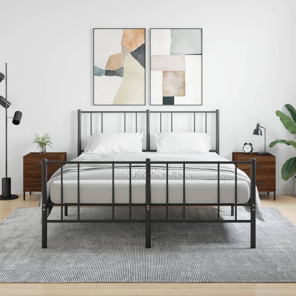 Nachtkastjes 2 st 40x35x47,5 cm bewerkt hout bruin eikenkleur is nu te koop bij PeponiXL, paradijselijk wonen!