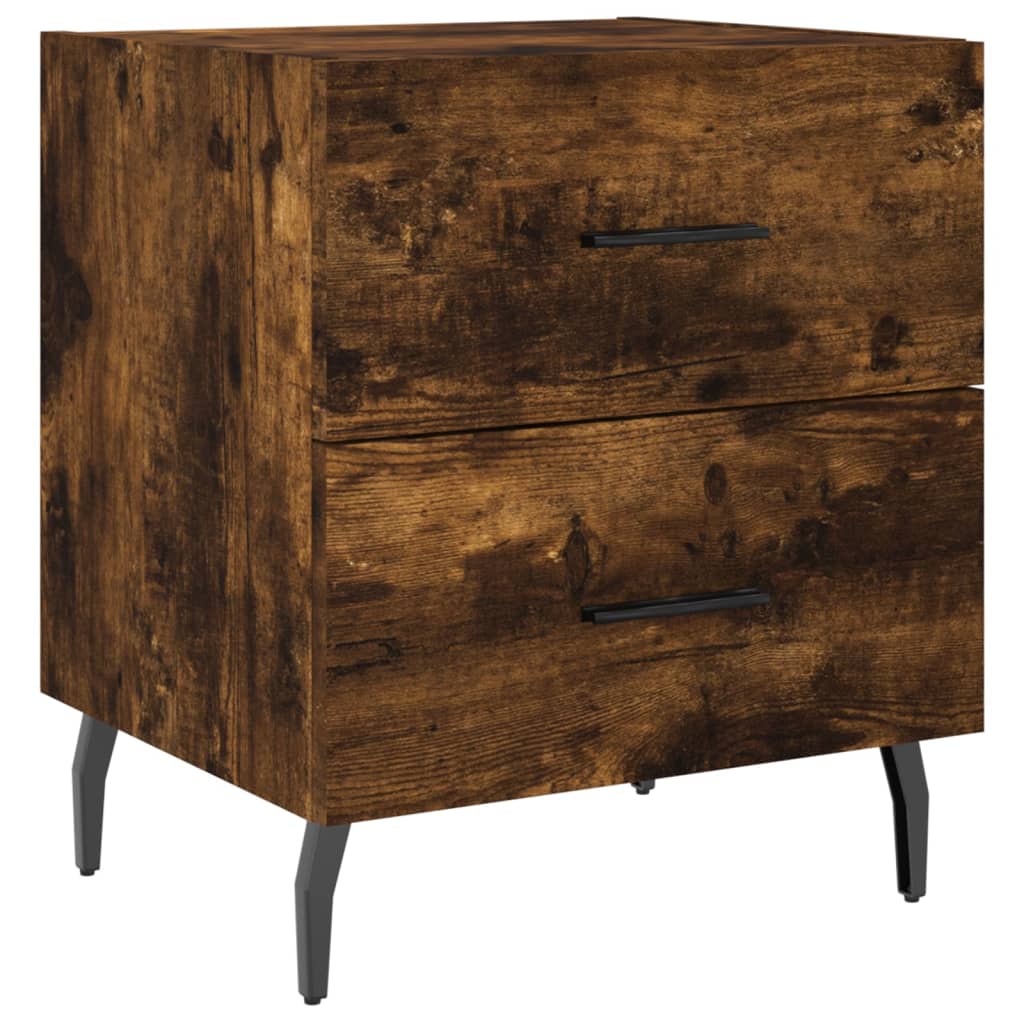 Nachtkastjes 2 st 40x35x47,5 cm bewerkt hout gerookt eikenkleur is nu te koop bij PeponiXL, paradijselijk wonen!