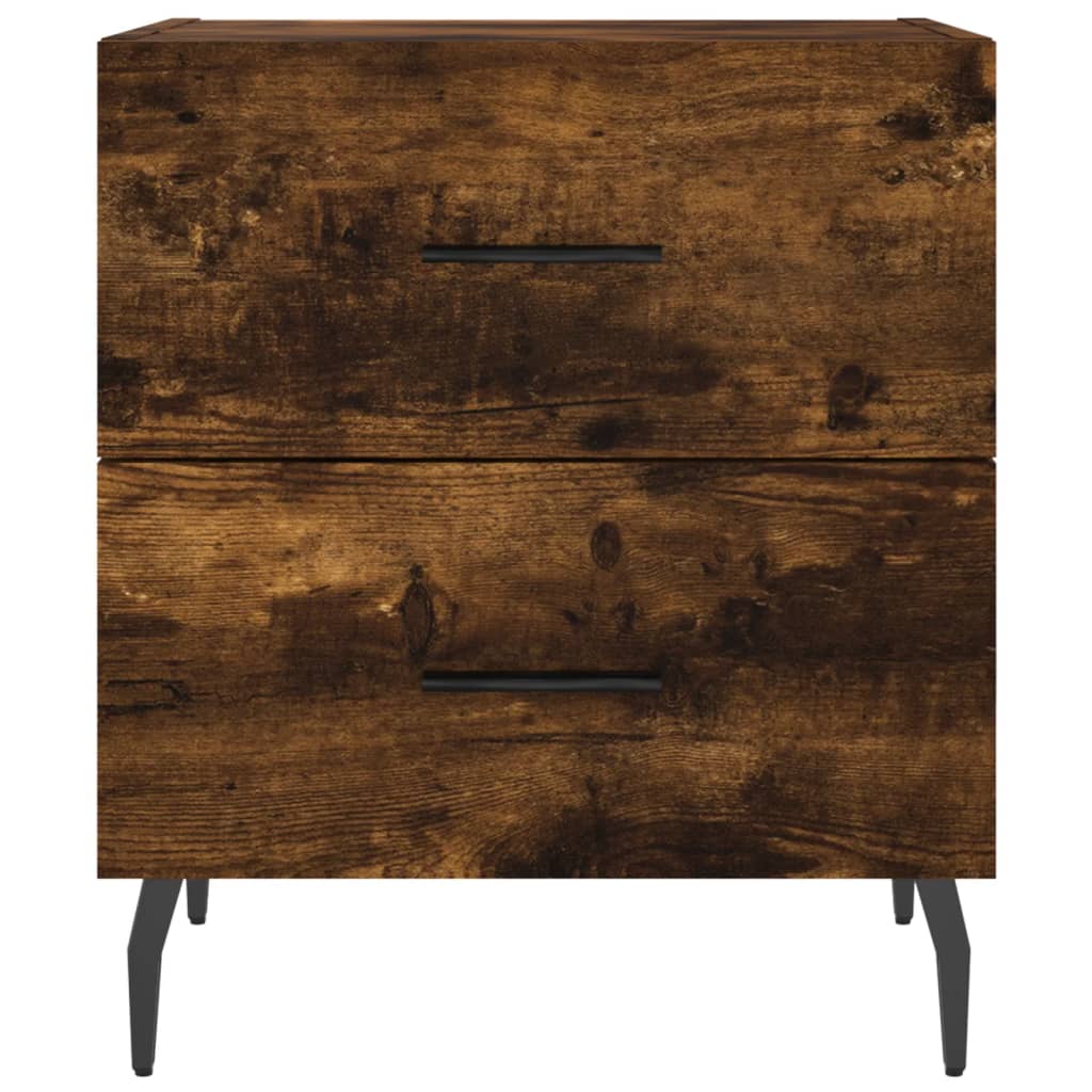 Nachtkastjes 2 st 40x35x47,5 cm bewerkt hout gerookt eikenkleur is nu te koop bij PeponiXL, paradijselijk wonen!