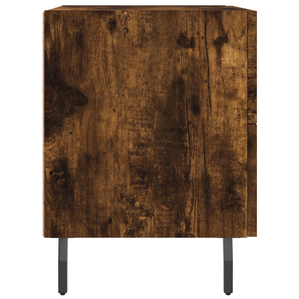 Nachtkastjes 2 st 40x35x47,5 cm bewerkt hout gerookt eikenkleur is nu te koop bij PeponiXL, paradijselijk wonen!