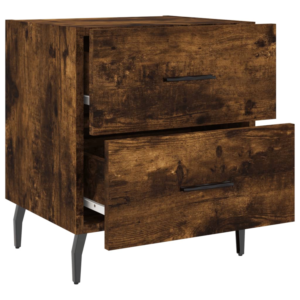Nachtkastjes 2 st 40x35x47,5 cm bewerkt hout gerookt eikenkleur is nu te koop bij PeponiXL, paradijselijk wonen!