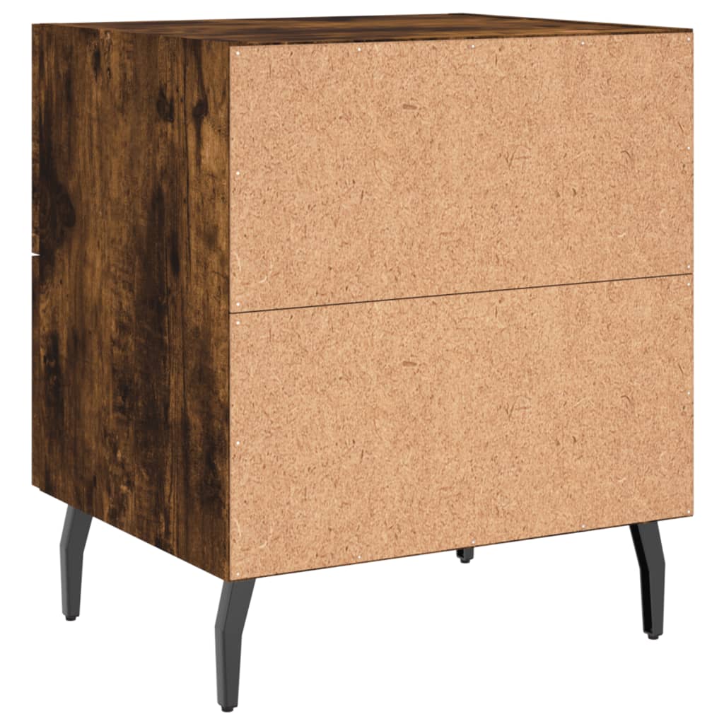 Nachtkastjes 2 st 40x35x47,5 cm bewerkt hout gerookt eikenkleur is nu te koop bij PeponiXL, paradijselijk wonen!