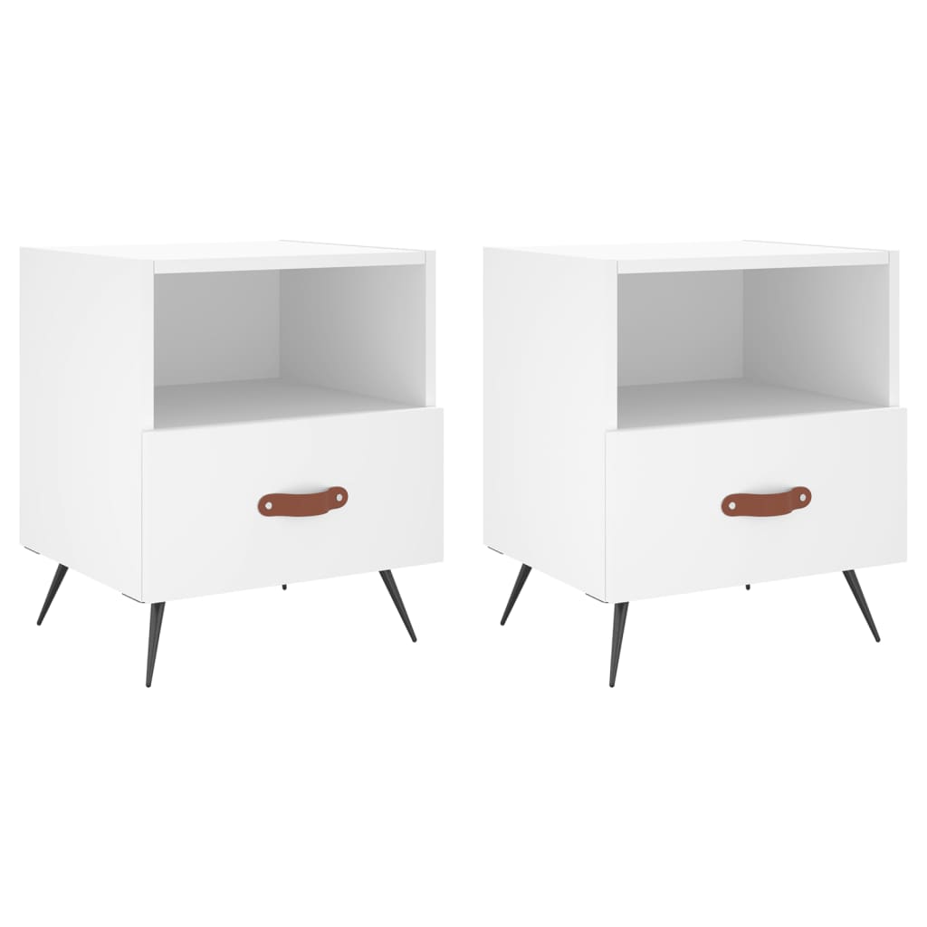 Nachtkastjes 2 st 40x35x47,5 cm bewerkt hout wit is nu te koop bij PeponiXL, paradijselijk wonen!