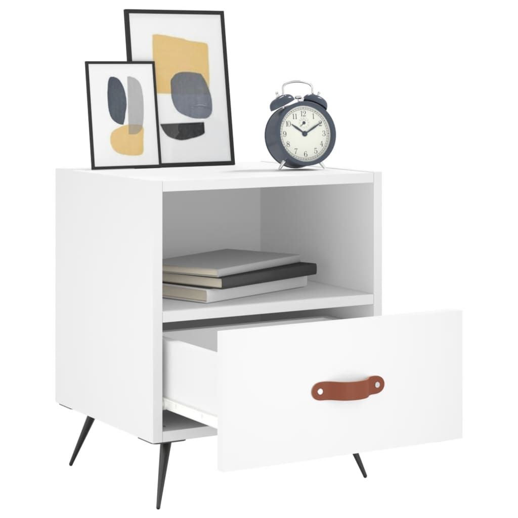 Nachtkastjes 2 st 40x35x47,5 cm bewerkt hout wit is nu te koop bij PeponiXL, paradijselijk wonen!