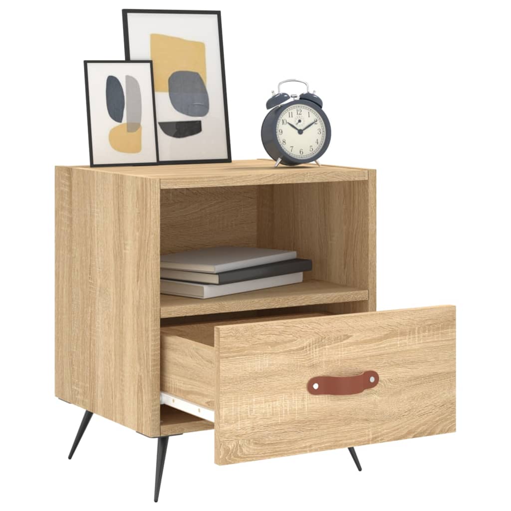 Nachtkastjes 2 st 40x35x47,5 cm bewerkt hout sonoma eikenkleur is nu te koop bij PeponiXL, paradijselijk wonen!