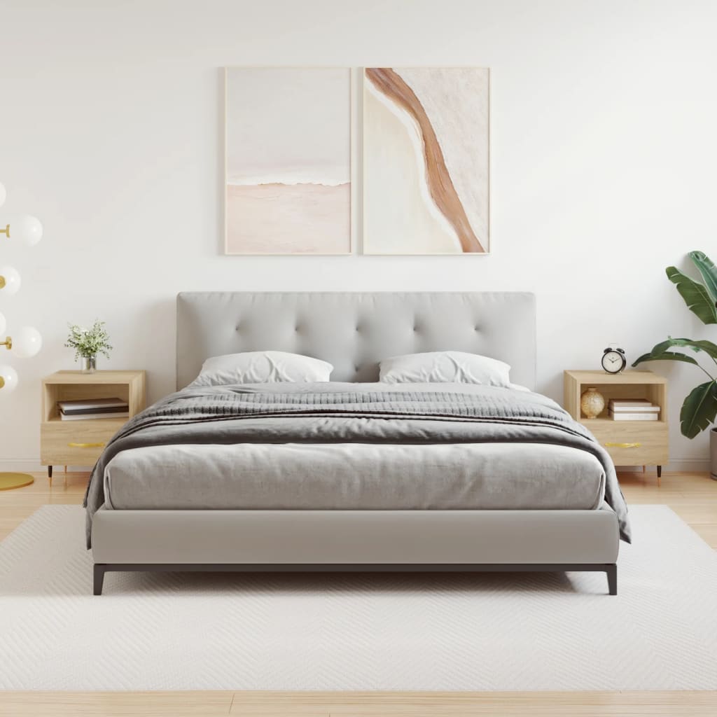 Nachtkastjes 2 st 40x35x47,5 cm bewerkt hout sonoma eikenkleur is nu te koop bij PeponiXL, paradijselijk wonen!