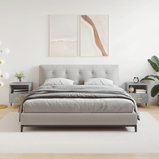 Nachtkastjes 2 st 40x35x47,5 cm bewerkt hout betongrijs is nu te koop bij PeponiXL, paradijselijk wonen!