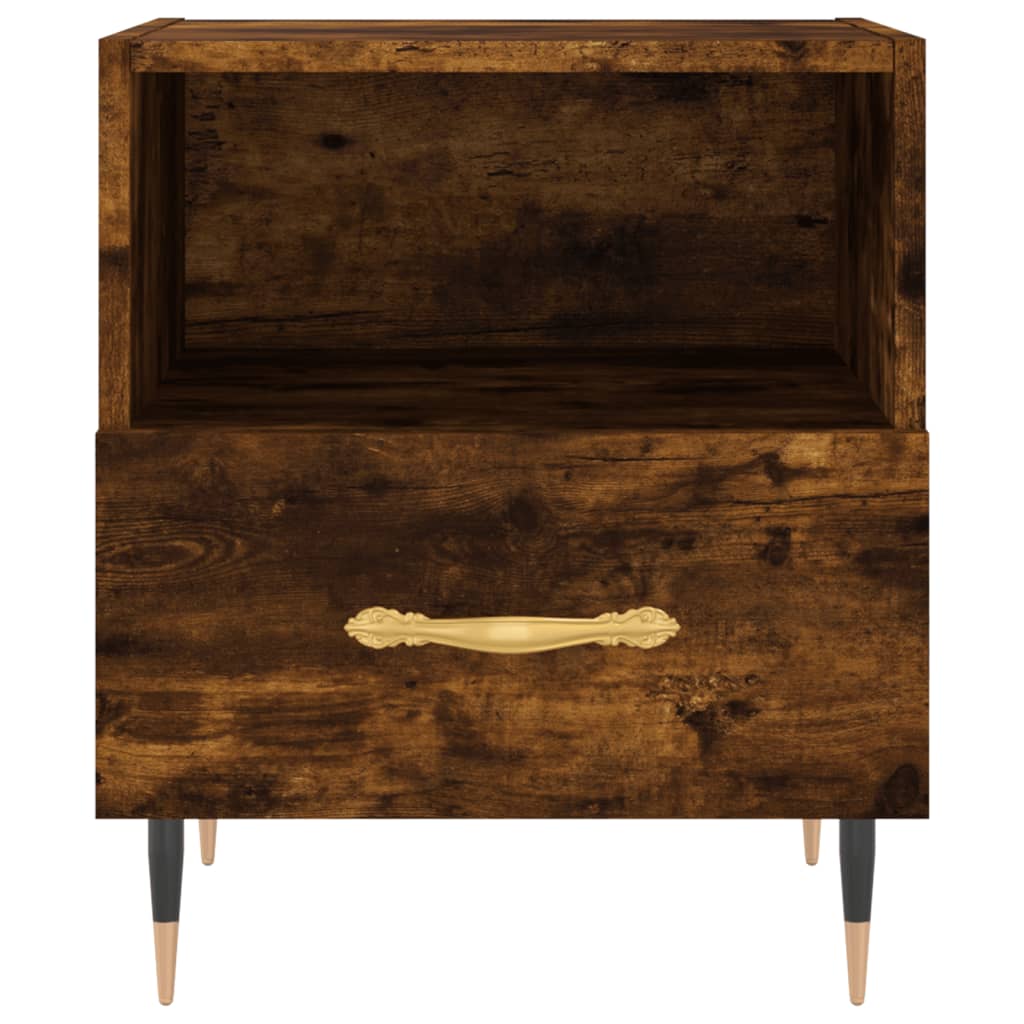Nachtkastje 40x35x47,5 cm bewerkt hout gerookt eikenkleurig is nu te koop bij PeponiXL, paradijselijk wonen!