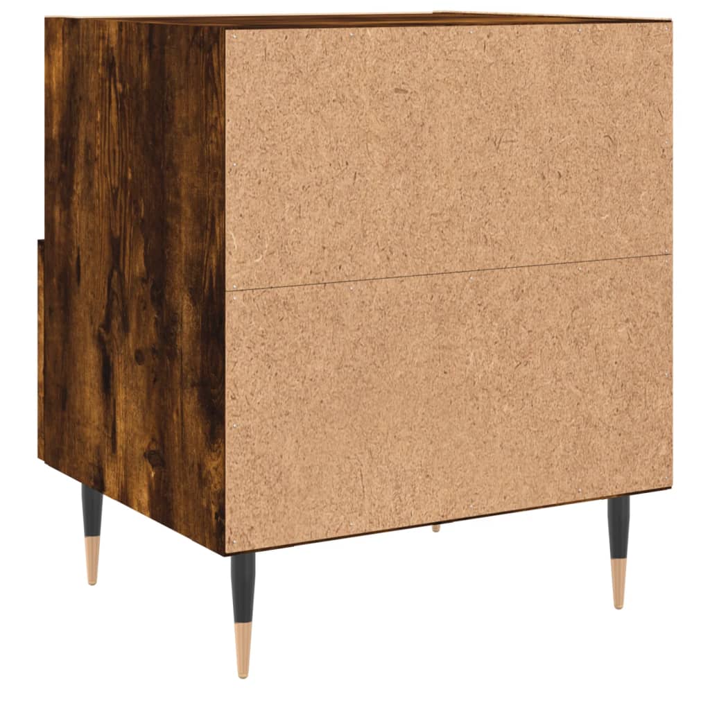 Nachtkastje 40x35x47,5 cm bewerkt hout gerookt eikenkleurig is nu te koop bij PeponiXL, paradijselijk wonen!