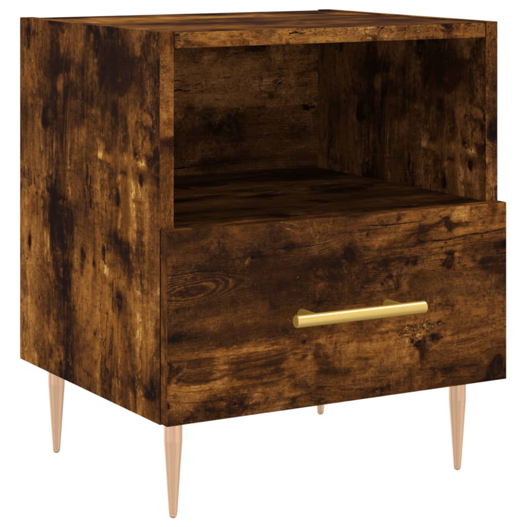 Nachtkastjes 2 st 40x35x47,5 cm bewerkt hout gerookt eikenkleur is nu te koop bij PeponiXL, paradijselijk wonen!