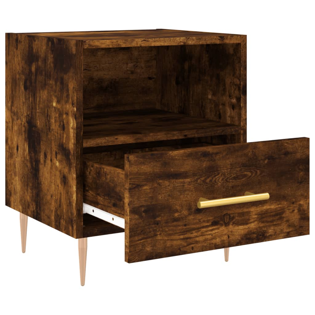 Nachtkastjes 2 st 40x35x47,5 cm bewerkt hout gerookt eikenkleur is nu te koop bij PeponiXL, paradijselijk wonen!