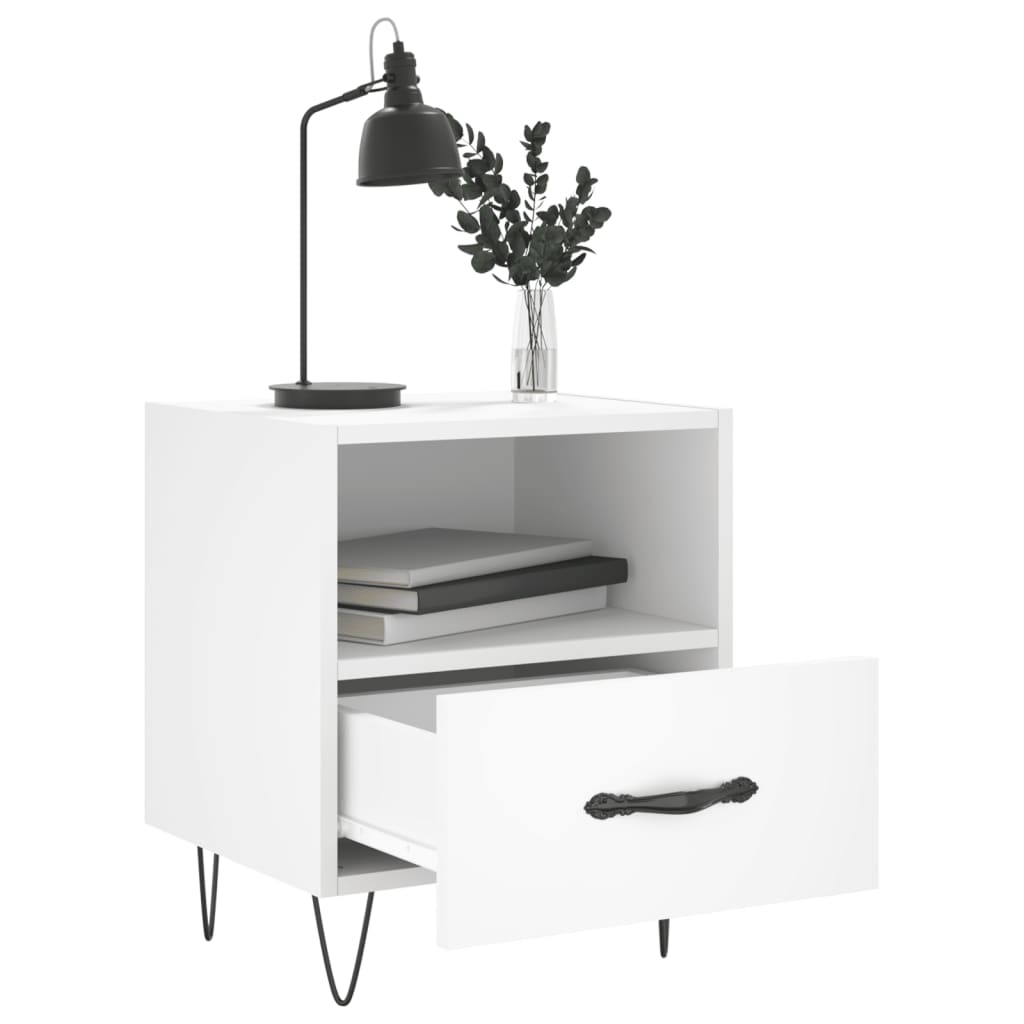 Nachtkastjes 2 st 40x35x47,5 cm bewerkt hout wit is nu te koop bij PeponiXL, paradijselijk wonen!