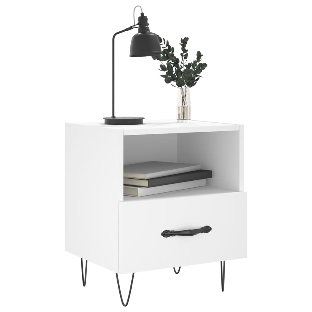 Nachtkastjes 2 st 40x35x47,5 cm bewerkt hout wit is nu te koop bij PeponiXL, paradijselijk wonen!