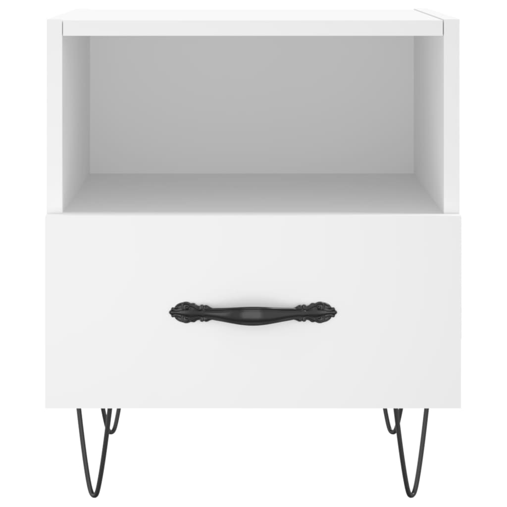 Nachtkastjes 2 st 40x35x47,5 cm bewerkt hout wit is nu te koop bij PeponiXL, paradijselijk wonen!