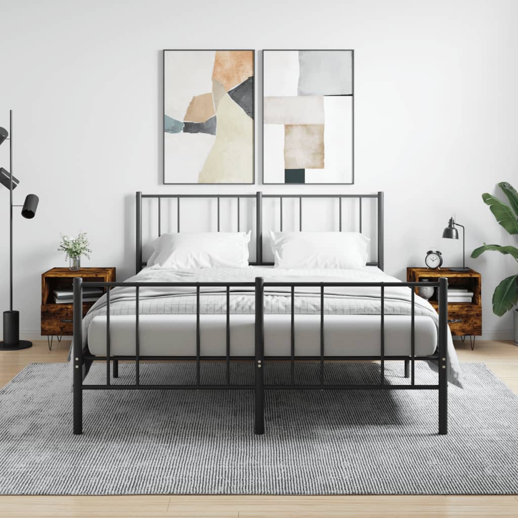 Nachtkastjes 2 st 40x35x47,5 cm bewerkt hout gerookt eikenkleur is nu te koop bij PeponiXL, paradijselijk wonen!