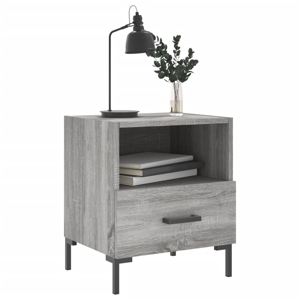 Nachtkastjes 2 st 40x35x47,5 cm bewerkt hout grijs sonoma eiken is nu te koop bij PeponiXL, paradijselijk wonen!
