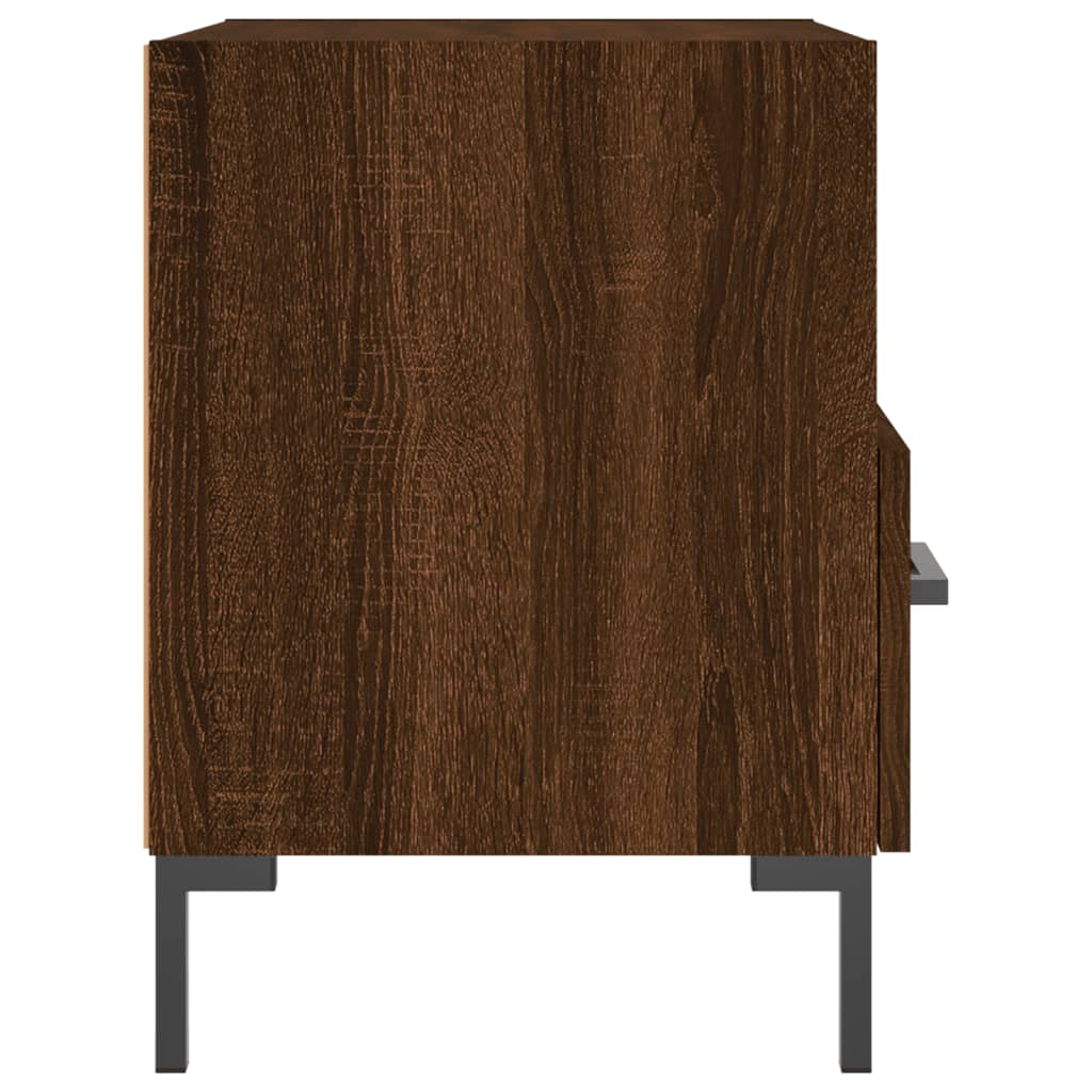 Nachtkastjes 2 st 40x35x47,5 cm bewerkt hout bruin eikenkleur is nu te koop bij PeponiXL, paradijselijk wonen!