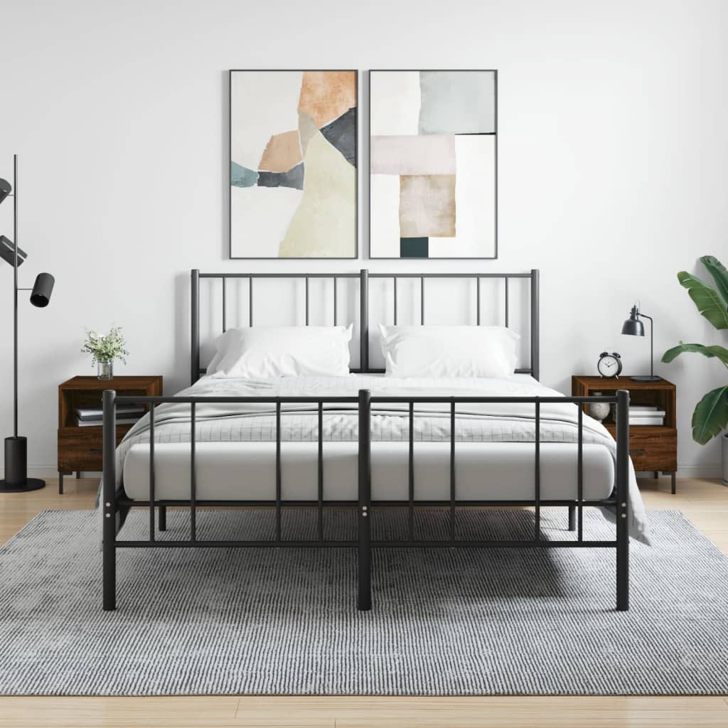 Nachtkastjes 2 st 40x35x47,5 cm bewerkt hout bruin eikenkleur is nu te koop bij PeponiXL, paradijselijk wonen!