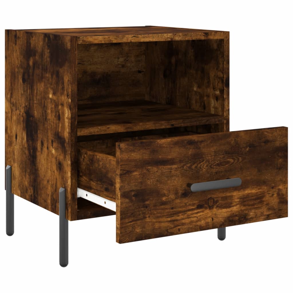 Nachtkastjes 2 st 40x35x47,5 cm bewerkt hout gerookt eikenkleur is nu te koop bij PeponiXL, paradijselijk wonen!