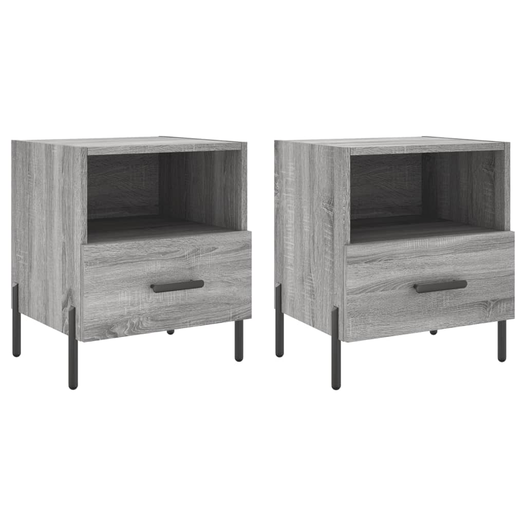 Nachtkastjes 2 st 40x35x47,5 cm bewerkt hout grijs sonoma eiken is nu te koop bij PeponiXL, paradijselijk wonen!