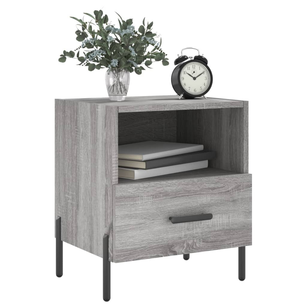 Nachtkastjes 2 st 40x35x47,5 cm bewerkt hout grijs sonoma eiken is nu te koop bij PeponiXL, paradijselijk wonen!