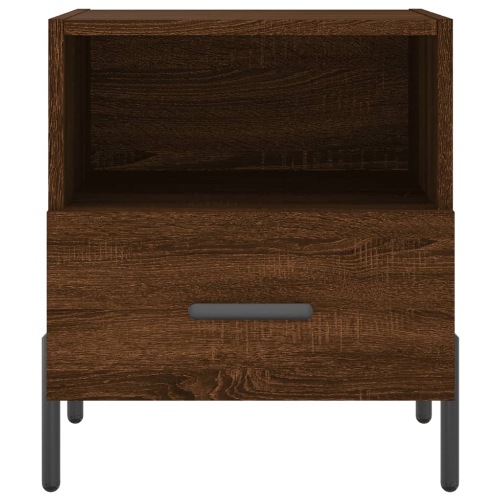 Nachtkastjes 2 st 40x35x47,5 cm bewerkt hout bruin eikenkleur is nu te koop bij PeponiXL, paradijselijk wonen!