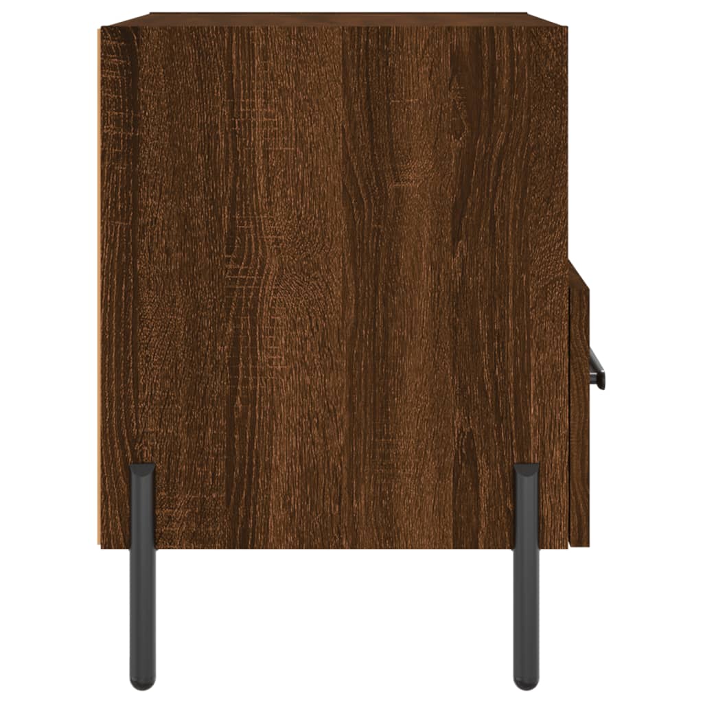 Nachtkastjes 2 st 40x35x47,5 cm bewerkt hout bruin eikenkleur is nu te koop bij PeponiXL, paradijselijk wonen!