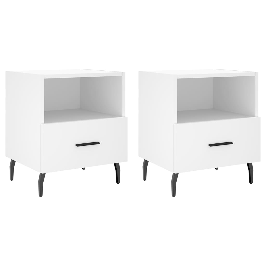 Nachtkastjes 2 st 40x35x47,5 cm bewerkt hout wit is nu te koop bij PeponiXL, paradijselijk wonen!