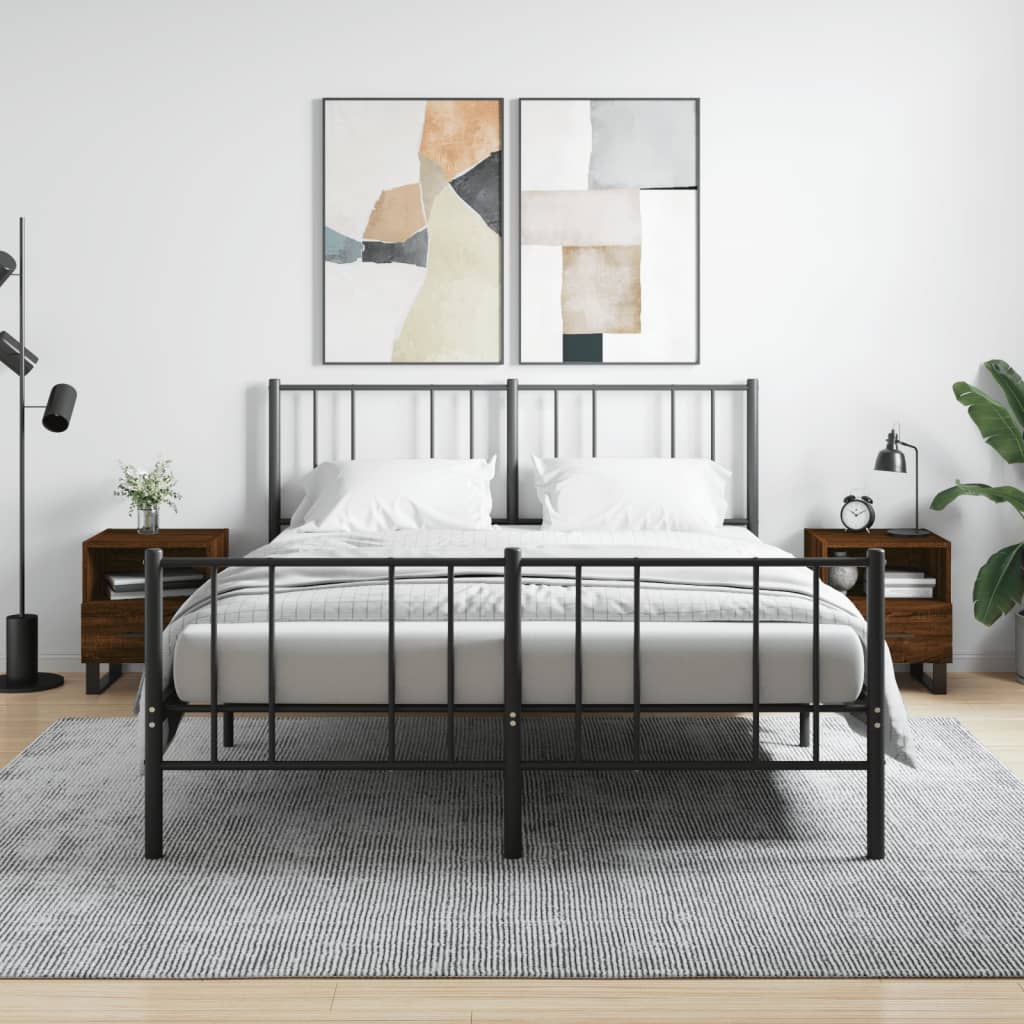 Nachtkastjes 2 st 40x35x47,5 cm bewerkt hout bruin eikenkleur is nu te koop bij PeponiXL, paradijselijk wonen!