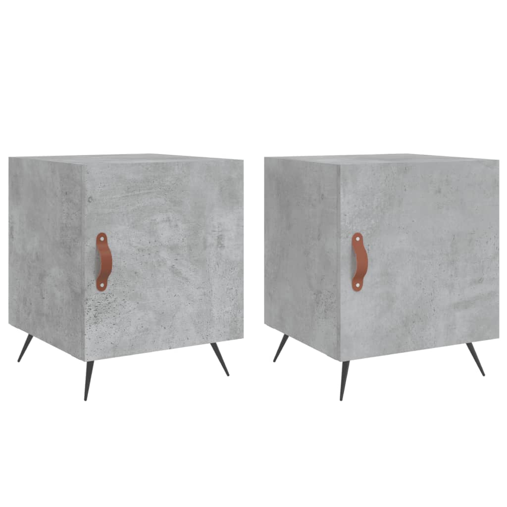 Nachtkastjes 2 st 40x40x50 cm bewerkt hout betongrijs is nu te koop bij PeponiXL, paradijselijk wonen!