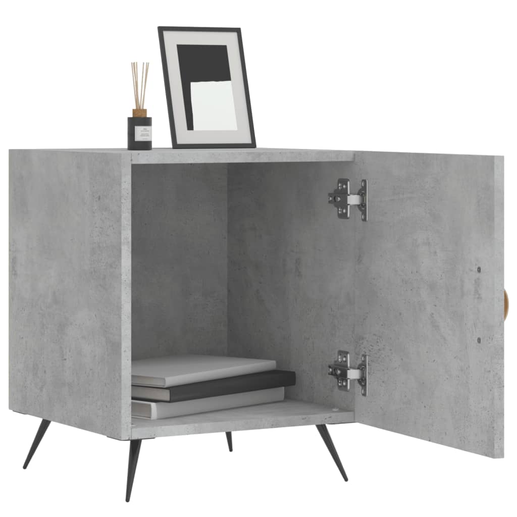 Nachtkastjes 2 st 40x40x50 cm bewerkt hout betongrijs is nu te koop bij PeponiXL, paradijselijk wonen!