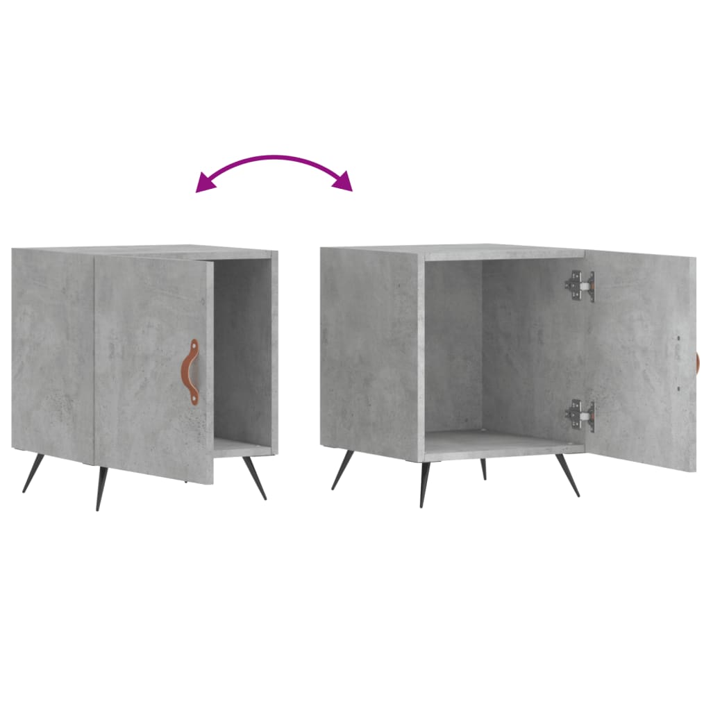 Nachtkastjes 2 st 40x40x50 cm bewerkt hout betongrijs is nu te koop bij PeponiXL, paradijselijk wonen!