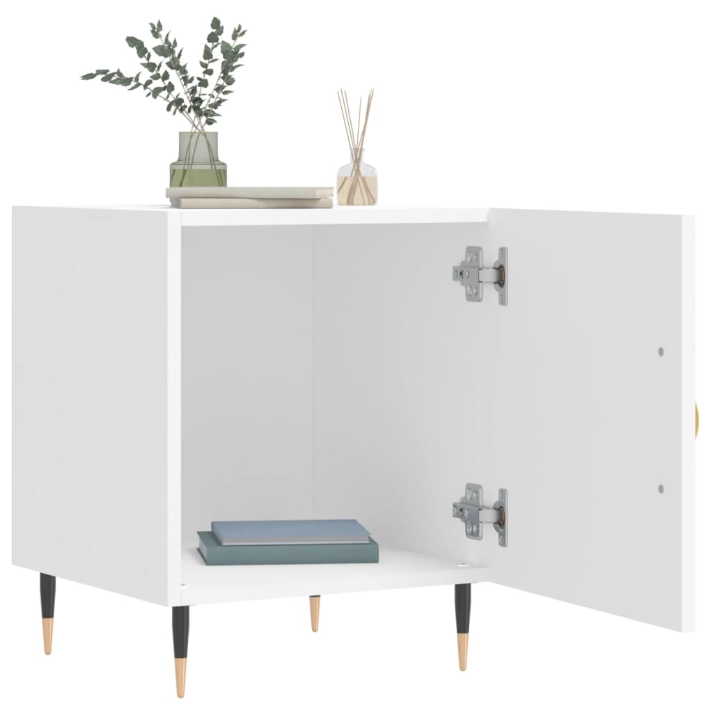 Nachtkastjes 2 st 40x40x50 cm bewerkt hout wit is nu te koop bij PeponiXL, paradijselijk wonen!