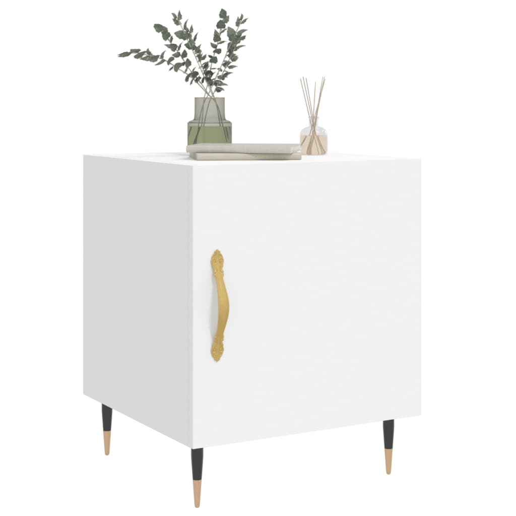 Nachtkastjes 2 st 40x40x50 cm bewerkt hout wit is nu te koop bij PeponiXL, paradijselijk wonen!