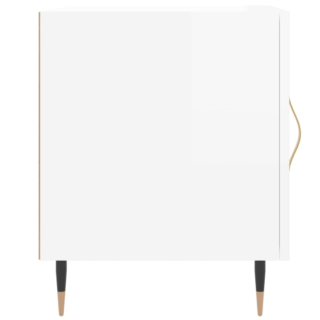 Nachtkastjes 2 st 40x40x50 cm bewerkt hout hoogglans wit is nu te koop bij PeponiXL, paradijselijk wonen!