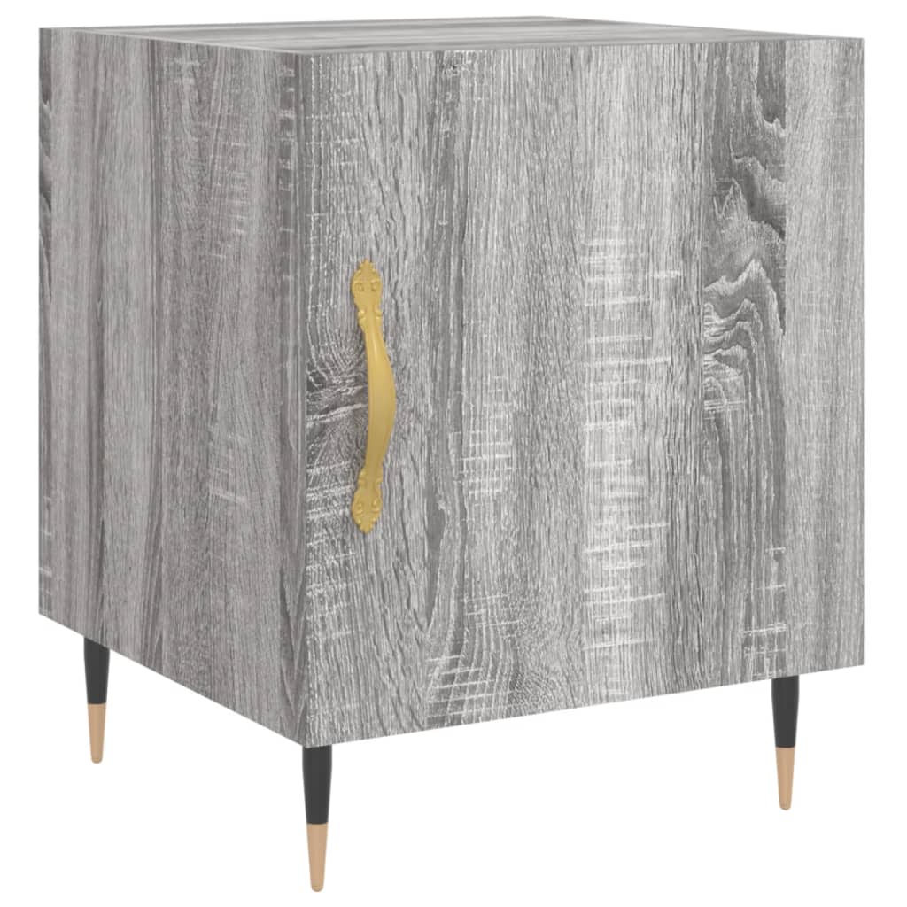 Nachtkastje 40x40x50 cm bewerkt hout grijs sonoma eikenkleurig is nu te koop bij PeponiXL, paradijselijk wonen!