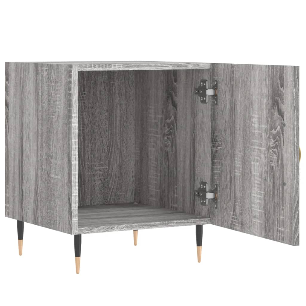 Nachtkastje 40x40x50 cm bewerkt hout grijs sonoma eikenkleurig is nu te koop bij PeponiXL, paradijselijk wonen!