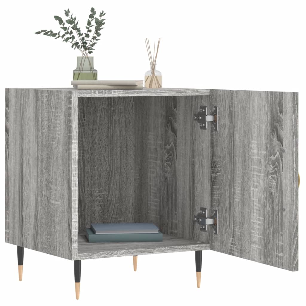 Nachtkastje 40x40x50 cm bewerkt hout grijs sonoma eikenkleurig is nu te koop bij PeponiXL, paradijselijk wonen!