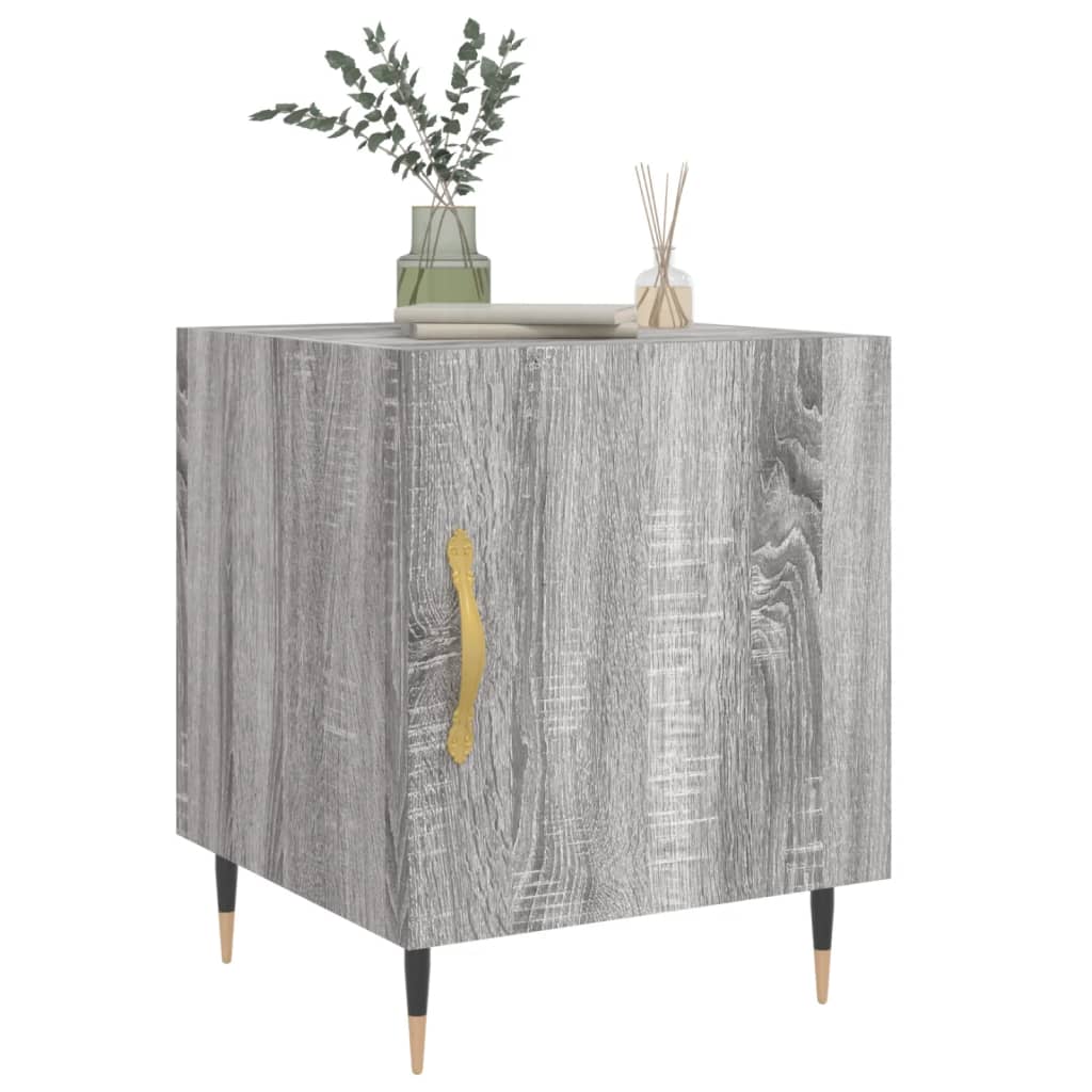 Nachtkastje 40x40x50 cm bewerkt hout grijs sonoma eikenkleurig is nu te koop bij PeponiXL, paradijselijk wonen!