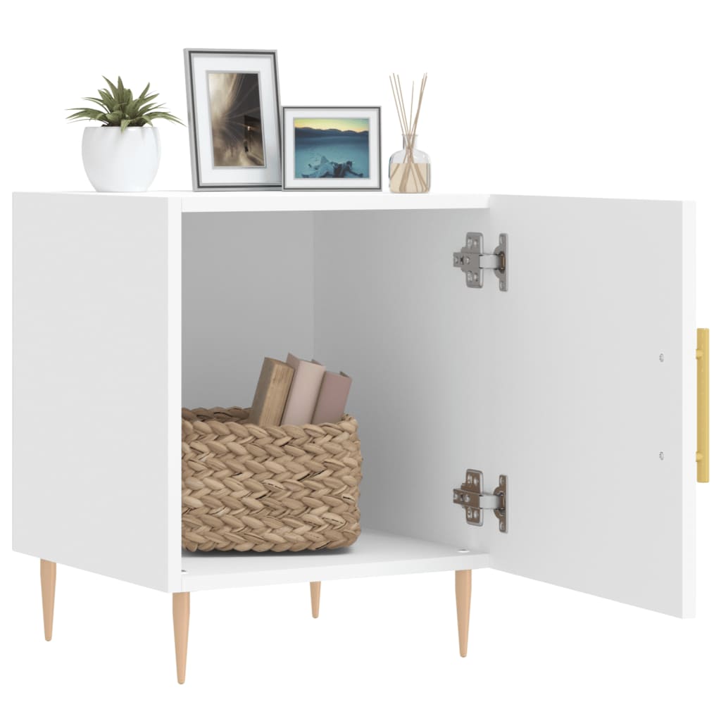Nachtkastjes 2 st 40x40x50 cm bewerkt hout wit is nu te koop bij PeponiXL, paradijselijk wonen!