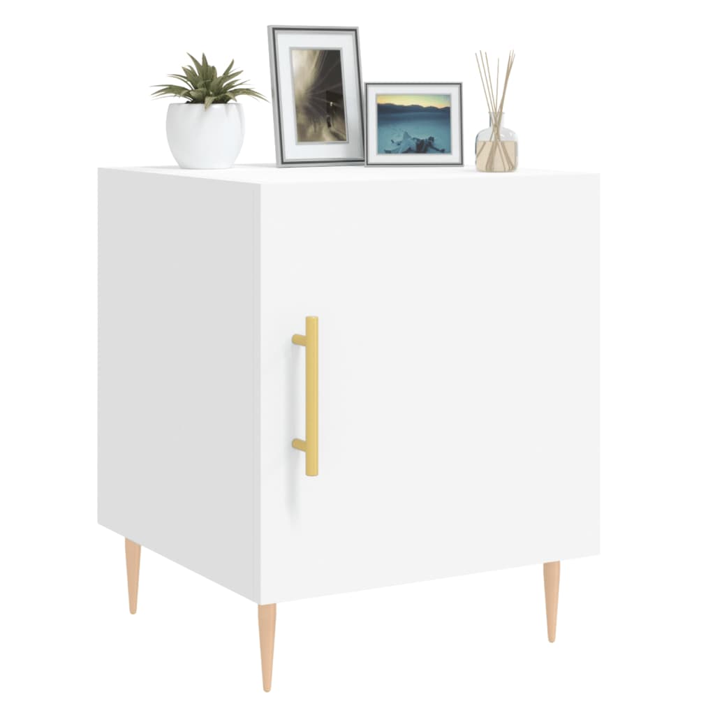 Nachtkastjes 2 st 40x40x50 cm bewerkt hout wit is nu te koop bij PeponiXL, paradijselijk wonen!
