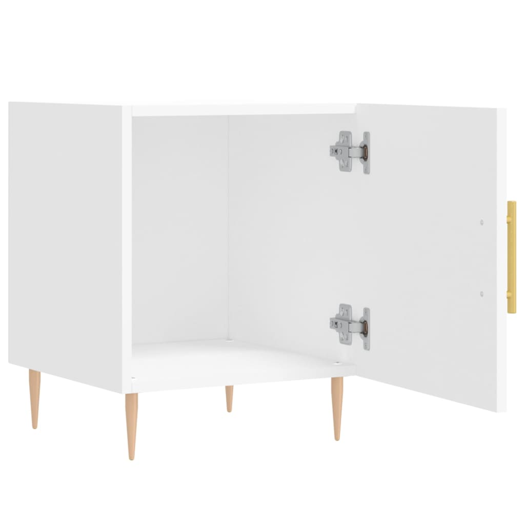 Nachtkastjes 2 st 40x40x50 cm bewerkt hout wit is nu te koop bij PeponiXL, paradijselijk wonen!