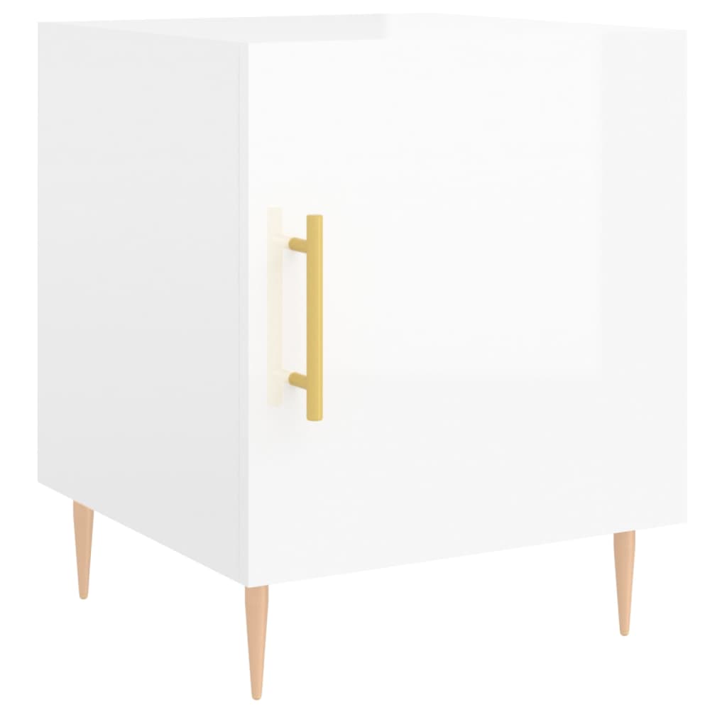 Nachtkastjes 2 st 40x40x50 cm bewerkt hout hoogglans wit is nu te koop bij PeponiXL, paradijselijk wonen!