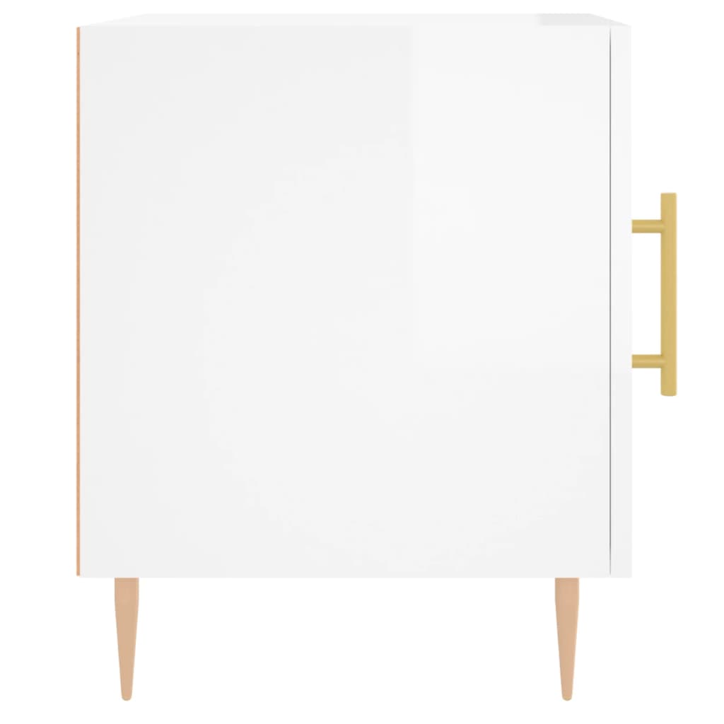 Nachtkastjes 2 st 40x40x50 cm bewerkt hout hoogglans wit is nu te koop bij PeponiXL, paradijselijk wonen!