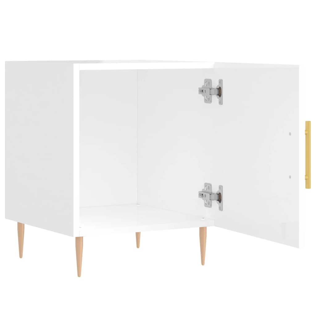 Nachtkastjes 2 st 40x40x50 cm bewerkt hout hoogglans wit is nu te koop bij PeponiXL, paradijselijk wonen!