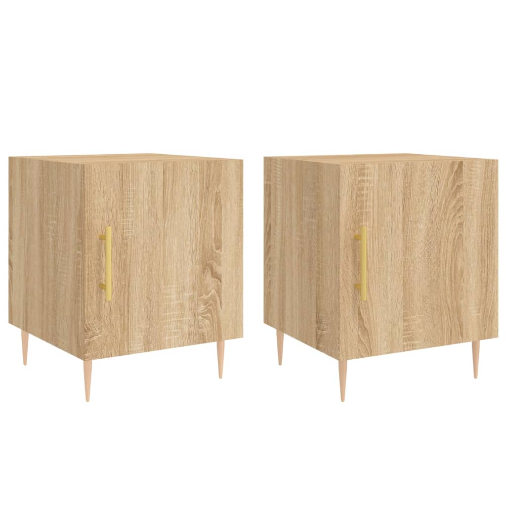 Nachtkastjes 2 st 40x40x50 cm bewerkt hout sonoma eikenkleurig is nu te koop bij PeponiXL, paradijselijk wonen!