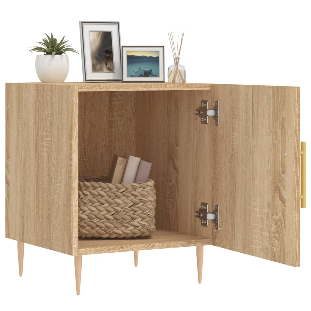 Nachtkastjes 2 st 40x40x50 cm bewerkt hout sonoma eikenkleurig is nu te koop bij PeponiXL, paradijselijk wonen!