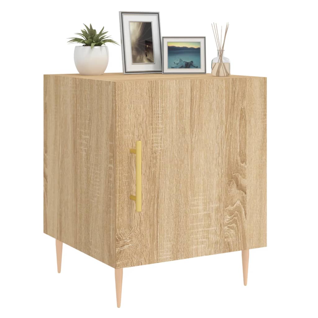 Nachtkastjes 2 st 40x40x50 cm bewerkt hout sonoma eikenkleurig is nu te koop bij PeponiXL, paradijselijk wonen!