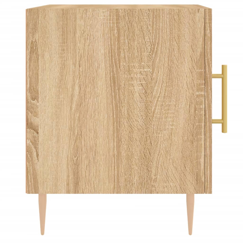 Nachtkastjes 2 st 40x40x50 cm bewerkt hout sonoma eikenkleurig is nu te koop bij PeponiXL, paradijselijk wonen!